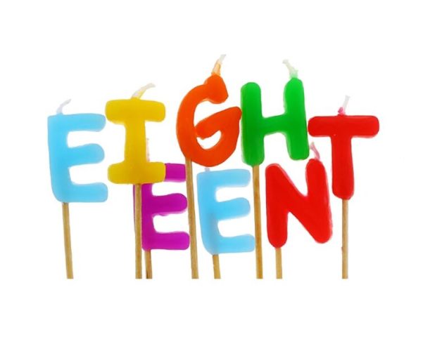 Πολύχρωμα Κεράκια Eighteen 8 τεμ