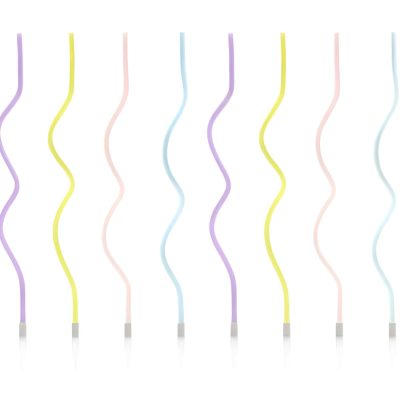 Πολύχρωμα Ψηλά Κεράκια Curl 8 τεμ