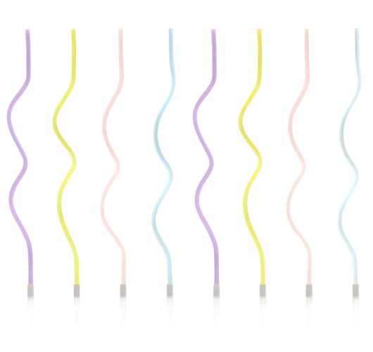 Πολύχρωμα Ψηλά Κεράκια Curl 8 τεμ