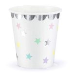 Ποτήρια πάρτυ λευκά με αστεράκια 6 τεμ