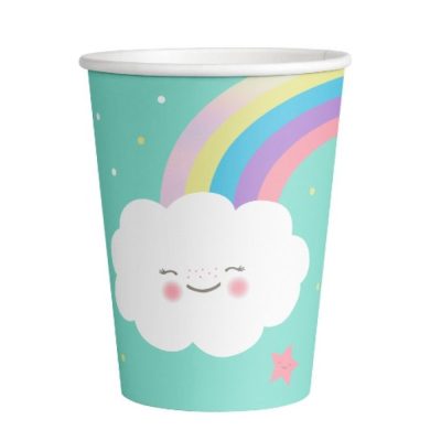 Ποτήρια πάρτυ Ουράνιο Τόξο και Σύννεφο 8 τεμ