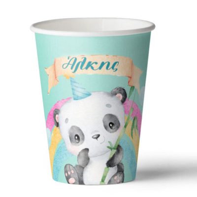 Ποτήρια πάρτυ αρκουδάκι Panda (8 τεμ)