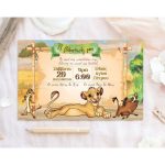 Προσκλητήριο Βάπτισης Lion King με μακρόστενο Φάκελο - Image 2