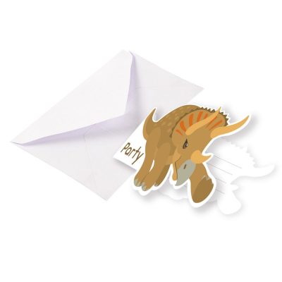 Προσκλήσεις πάρτυ με φάκελο Happy Dinosaur 8 τεμ