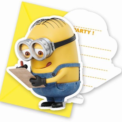 Προσκλήσεις πάρτυ με Φάκελο Minions 6 τεμ