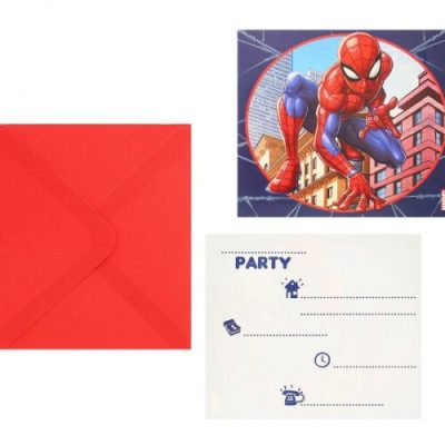 Προσκλήσεις πάρτυ Spiderman - Crime Fighter 6 τεμ