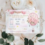 Προσκλητήριο βάπτισης - Αερόστατο κορίτσι