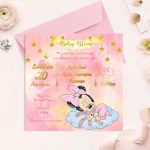 Προσκλητήριο βάπτισης Baby Minnie