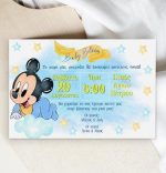 Προσκλητήριο Βάπτισης Baby Mickey με μακρόστενο Φάκελο