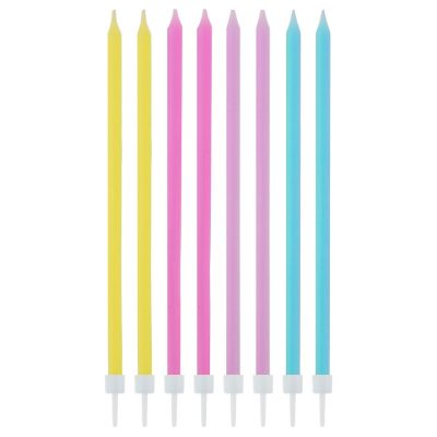 Ψηλά Κεράκια γενεθλίων Παστέλ 16 τεμ