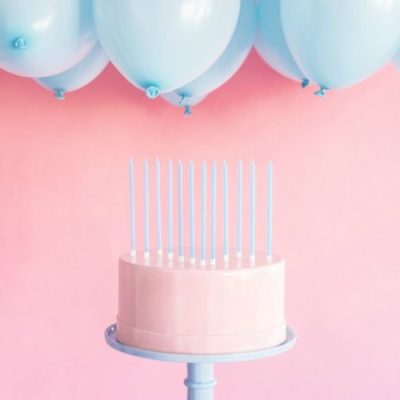 Ψηλά Κεράκια τούρτας Γαλάζια 12 τεμ