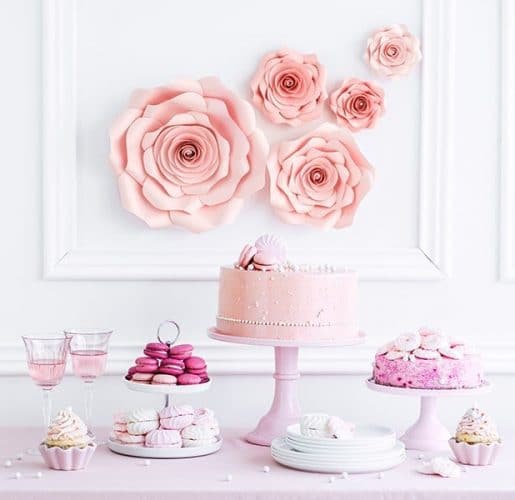 Ροζ Διακοσμητικά Χάρτινα Λουλούδια Τοίχου 5 τεμ Ροζ Διακοσμητικά Χάρτινα Λουλούδια Τοίχου 5 τεμ