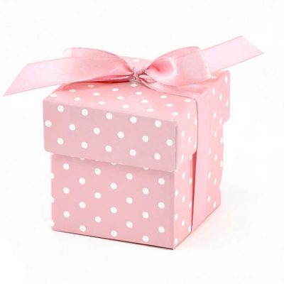 Ροζ Κουτάκι με πουά 10 τεμ