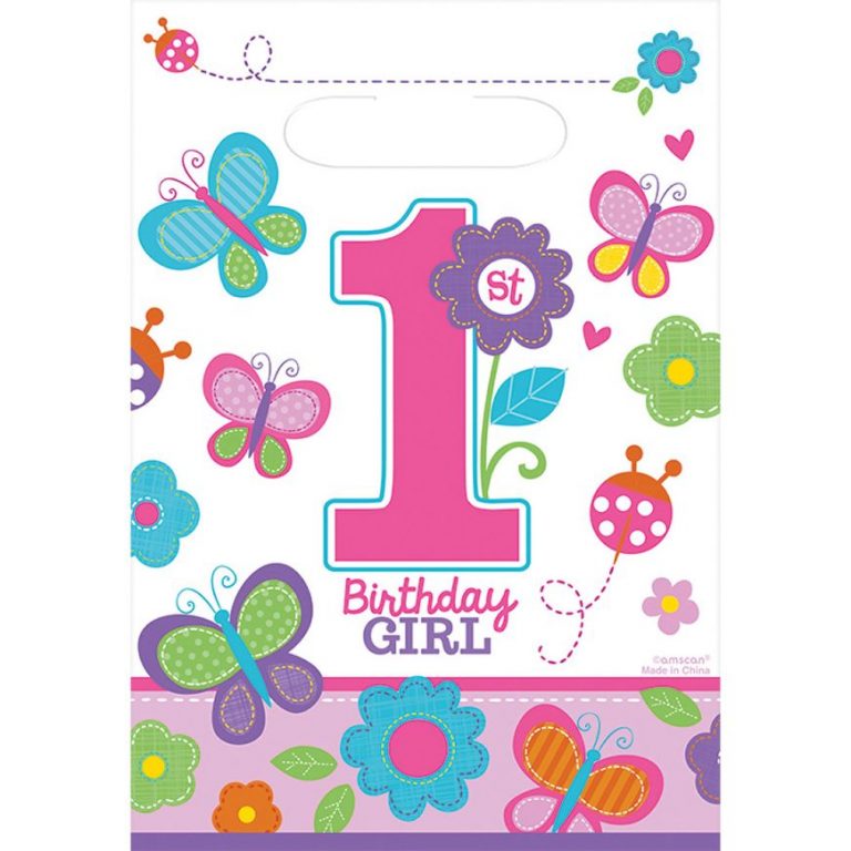 Σακουλάκια για δωράκια 1st Birthday Girl 8 τεμ