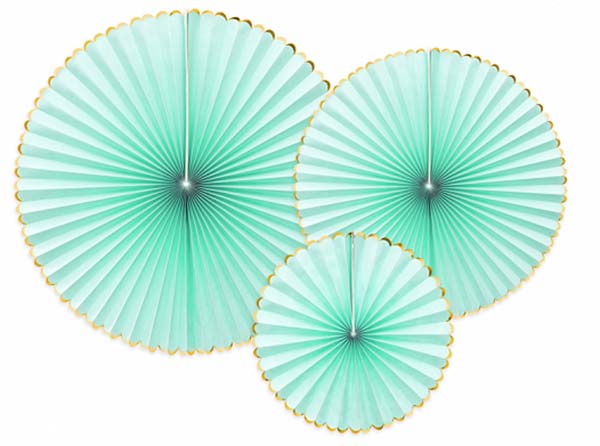 Σετ χάρτινες βεντάλιες μέντα 3 τεμ