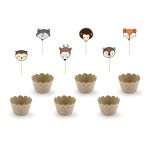 Σετ για cupcake Ζώα Δάσους Woodland 6 τεμ