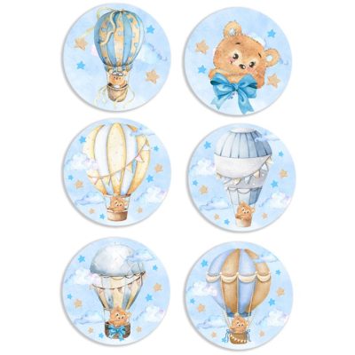 Σετ κονκάρδες Αερόστατο Αρκουδάκι (6 τεμ)