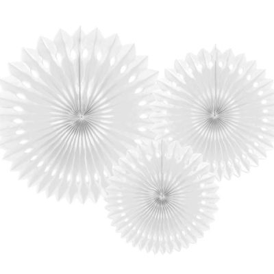 Σετ Λευκές χάρτινες βεντάλιες 3 τεμ