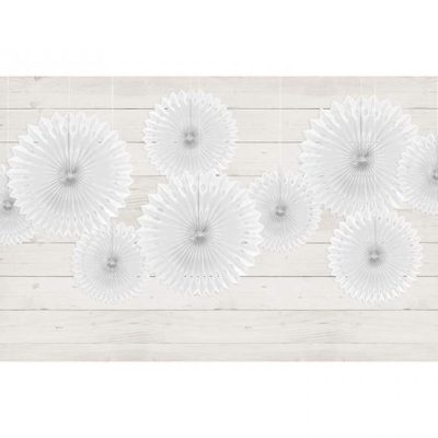 Σετ Λευκές χάρτινες βεντάλιες 3 τεμ