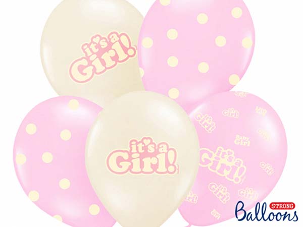 Σετ Μπαλόνια τυπωμένα It's a Girl 6 τεμ