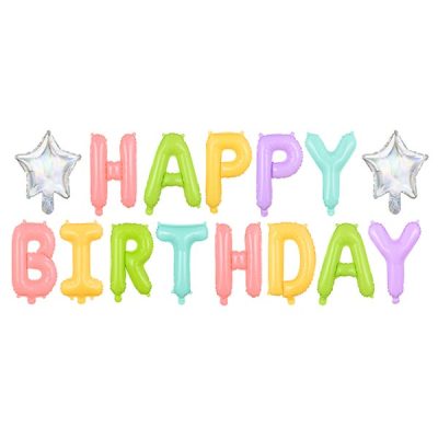 Σετ μπαλονιών Happy Birthday πολύχρωμα 15 τεμ