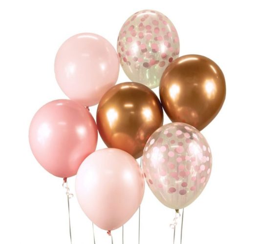 Σετ Μπουκέτο Μπαλόνια Pink & Copper 7 τεμ
