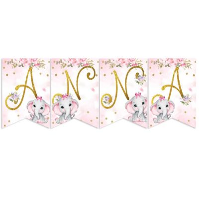 Σημαιάκια με όνομα Ελεφαντάκι κορίτσι