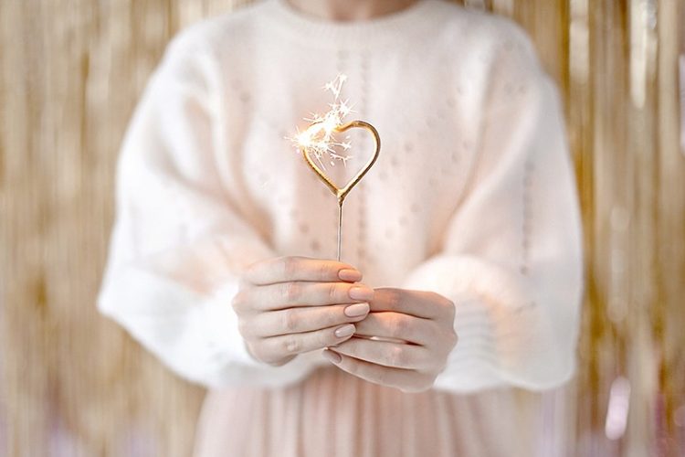 Sparkler Στικ χρυσή Καρδούλα 2 τεμ