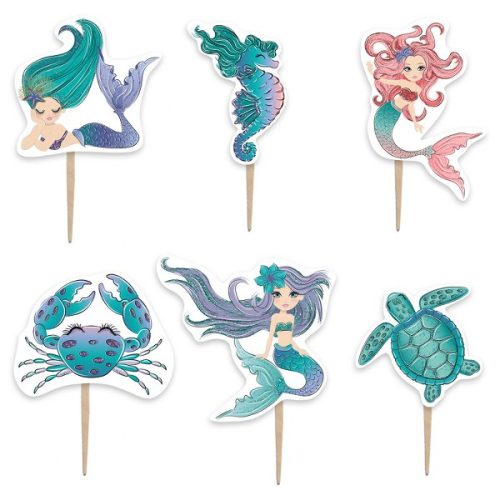 Οδοντογλυφίδες πάρτυ Γοργόνες & ζωάκια (8 τεμ)