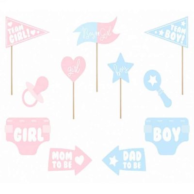 Στικάκια PhotoBooth Gender Reveal party 11 τεμ