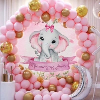 Στρογγυλή Αφίσα με μήνυμα Ελεφαντάκι κορίτσι 1