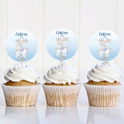 Topper Cupcake - Καρουζέλ αγόρι (6 τεμ)