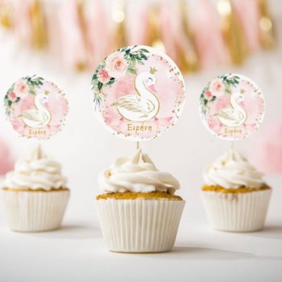 Topper Cupcake Κύκνος (8 τεμ)