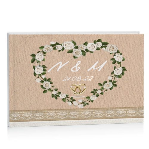 Βιβλίο Ευχών Γάμου - Καρδιά από τριαντάφυλλα