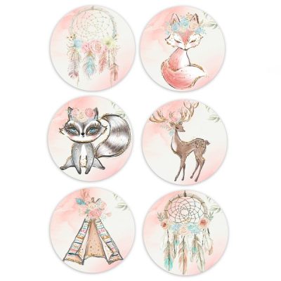 Ξύλινες Κονκάρδες Boho Woodland (6 τεμ)