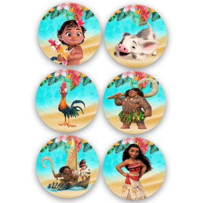 Ξύλινες Κονκάρδες Μοάνα (6 τεμ)