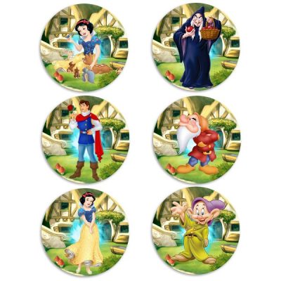 Ξύλινες Κονκάρδες Χιονάτη (6 τεμ)