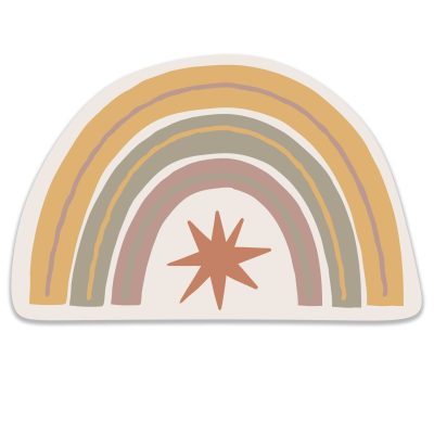 Ξύλινη φιγούρα Ουράνιο Τόξο Boho με αστέρι