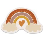 Ξύλινη φιγούρα Ουράνιο Τόξο Boho με καρδιά