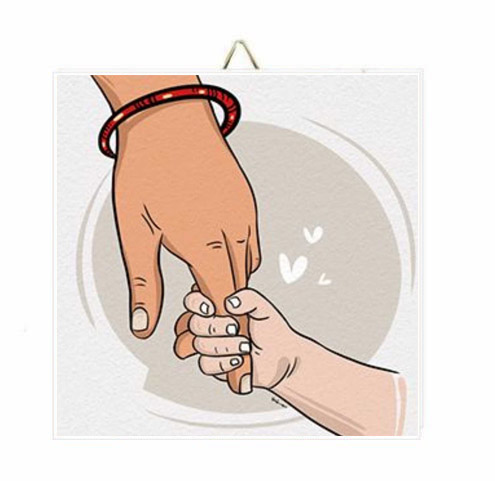 Ξύλινο Καδράκι "Mother's Hand"