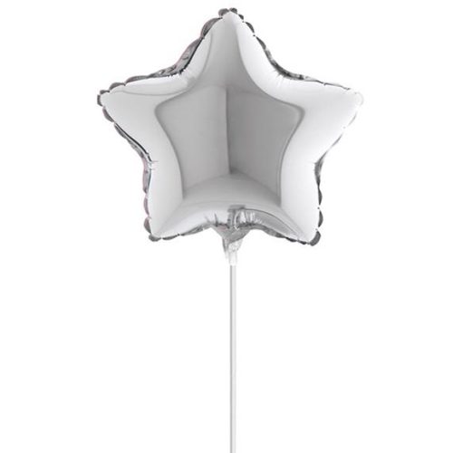 10 Mini Shape μπαλόνι Ασημί Αστέρι