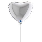 10 Mini Shape μπαλόνι Ασημί Καρδιά
