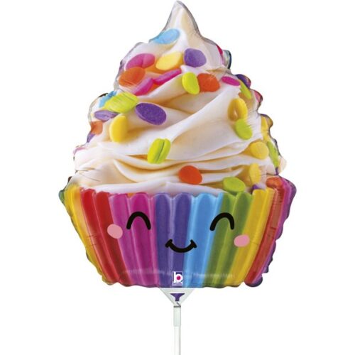 10 Mini Shape Μπαλόνι Χαμογελαστό Cupcake