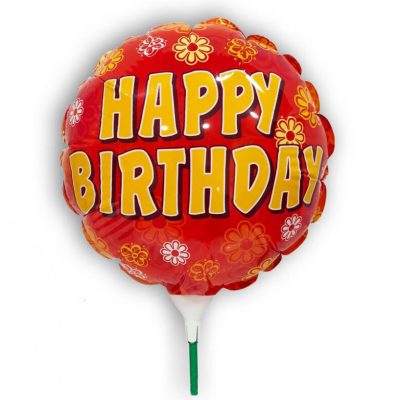 10 Mini Shape Μπαλόνι Happy Birthday κόκκινο