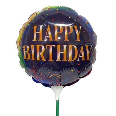 10 Mini Shape Μπαλόνι Happy Birthday μπλε