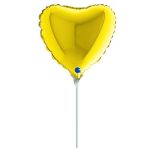 10 Mini Shape Μπαλόνι Κίτρινη Καρδιά