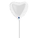 10 Mini Shape μπαλόνι Λευκή Καρδιά