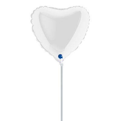 10 Mini Shape μπαλόνι Λευκή Καρδιά