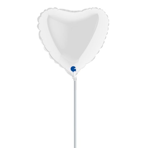 10 Mini Shape μπαλόνι Λευκή Καρδιά