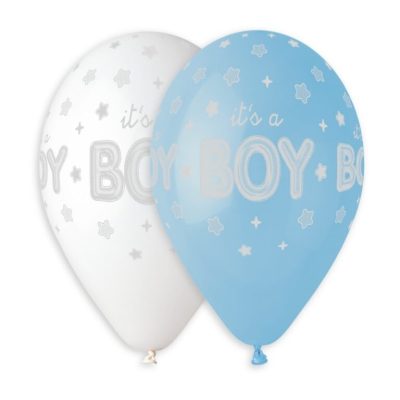 13 Μπαλόνι It's a boy ασημί αστέρια 25 τεμ